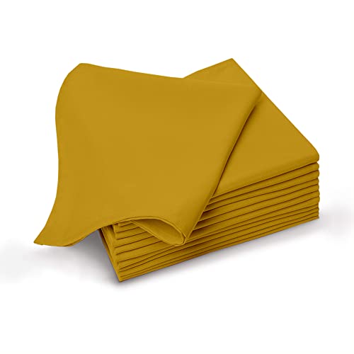 Lushomes Table Napkin, Mustard Yellow Cloth Cocktail Napkins Folding for Homes Restaurant, Bar, Cafe, Or Events, kitchen napkins, hand napkins for home, Cotton Napkin (Pack of 12, 9 x 9 inch)