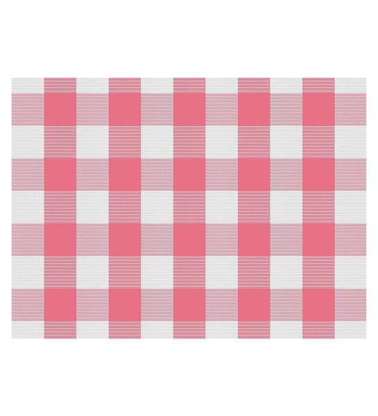 Lushomes Table Runner, Buffalo Checks Red Crochet Ribbed table runner for 6 seater Dining Table, runner for dining table (Single Layer, 13 x 72”, 33 x 183 cms)