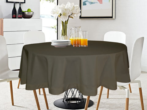 Lushomes Dark Grey Classic Plain Dining Table Cover Cloth, Round Table Cover, table cloth, table cover (Size 60” Round, 4 Seater Round/Oval Table Cloth)