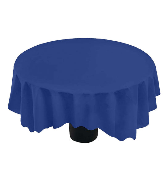 Lushomes Ink Blue Classic Plain Dining Table Cover Cloth, Round Table Cover, table cloth, table cover (Size 60” Round, 4 Seater Round/Oval Table Cloth)