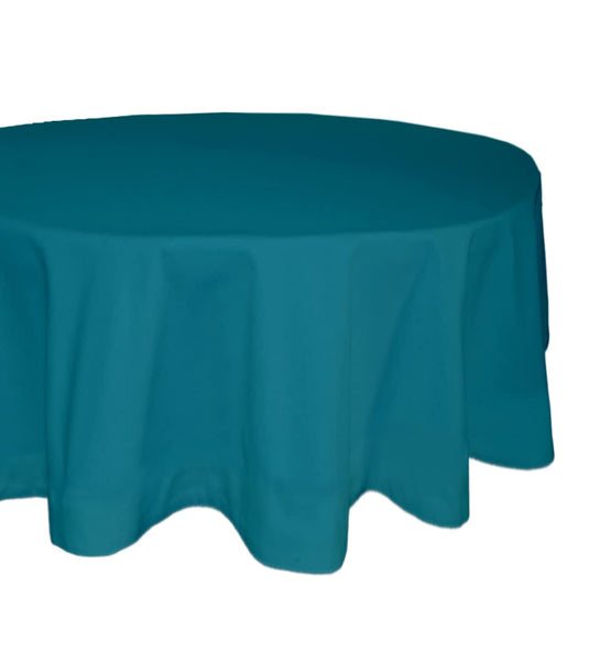 Lushomes Teal Blue Classic Plain Dining Table Cover Cloth, Round Table Cover, table cloth, table cover (Size 60” Round, 4 Seater Round/Oval Table Cloth)