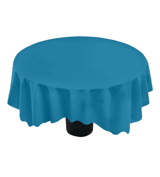 Lushomes Teal Blue Classic Plain Dining Table Cover Cloth, Round Table Cover, table cloth, table cover (Size 60” Round, 4 Seater Round/Oval Table Cloth)