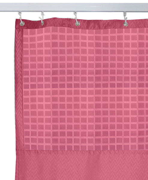 Hospital Partition Curtains, Clinic Curtains Size 12 FT W x 7 ft H, Channel Curtains with Net Fabric, 100% polyester 24 Rustfree Metal Eyelets 24 Plastic Hook, Pink Zig Zag, (12x7 FT, Pk of 1)