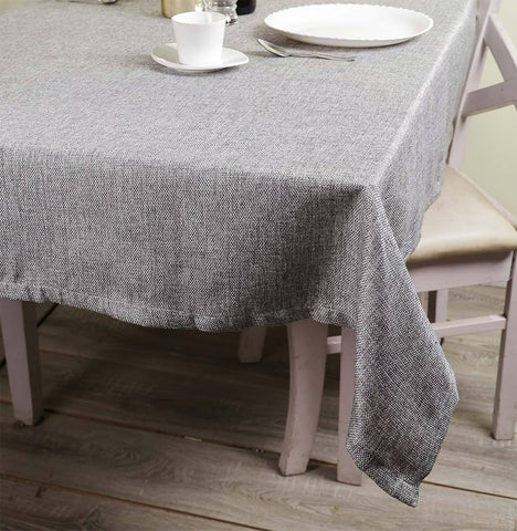Lushomes Jute table cloth, dining table cover 6 seater, table cloth for 6 seater dining table, Rectangle dining cover, Jute  Table Cover, Grey (Pk of 1, Size: 50x75 Inch, 4 FTx6 FT Approx)