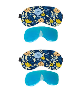 Lushomes Floral Printed Super Soft Velvet Eye mask for Travel with Gel Tube for Insomnia, meditation and Dark Circles (2 Pcs of Eye Mask and 2 Pcs of Gel Tube- Pack of 4)