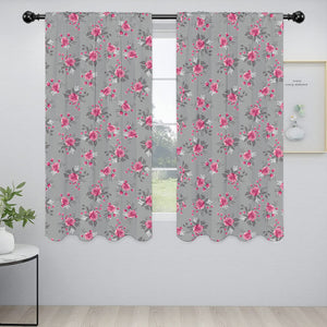 Lushomes window curtains 6 feet set of 2, curtain for windows 6 feet, screen for window, curtains for window, Semi sheer curtains, rod pocket curtains (Pack of 2, 57x72 Inch, Grey Flowers)