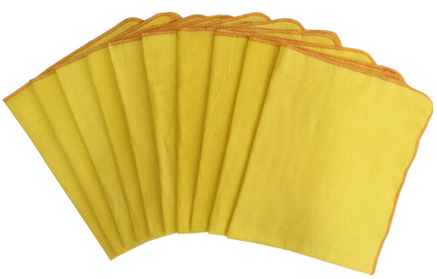 Lushomes Super Soft 10 pcs Flannel Yellow Duster,  tea towels kitchen, towels for kitchen use, kitchen towels for wiping utensils (Size: 20 x 26 Inches, Pack of 10).