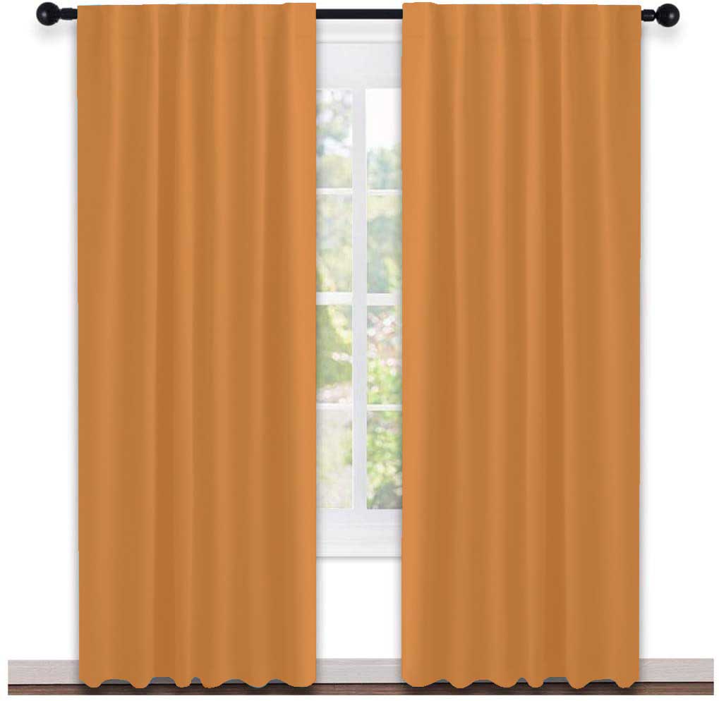 Lushomes curtains 7 feet long set of 2, Cotton Curtains, Door Curtains,  Cotton Yellow Rod Pocket Curtain and Drapes for Door Size: 137X213 cm,Pack of: 2 (54x84 Inches, Set of 2)