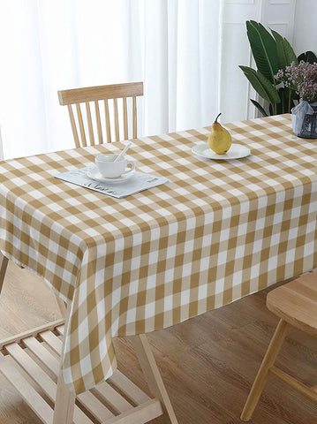 Lushomes table cover, Buffalo Checks Biscuit & White Plaid Dining Centre Table Cover Cloth, home decor items, checked table cloth, centre table cover (Size 36 x 60 Inches , Center Table Cloth)