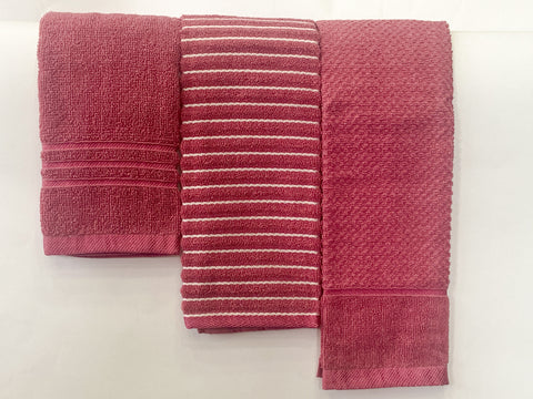 Lushomes Cotton Kitchen Towels, Hand Towel Set of 6, Napkin for Hand Towels, hand towel for wash basin, face towel for men(Pack of 3, 34 x 51 cms, Purple)