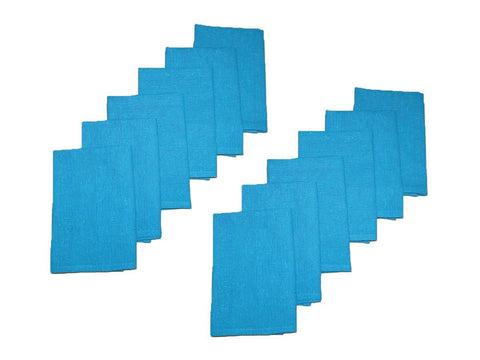 Lushomes  Turquoise Blue Plain Cotton cloth kitchen Table Napkins (16 x 16‰۝, Pack of 12) - Lushomes