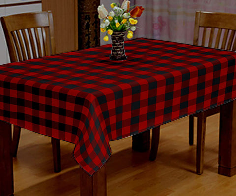 Lushomes Buffalo Checks Red and Black Plaid Square Dining Table Cover Cloth, dining table cover 4 seater, dining table 4 seater cover, table cover 4 seater (Size 60 x 60”, 4 Seater Square Table Cloth)