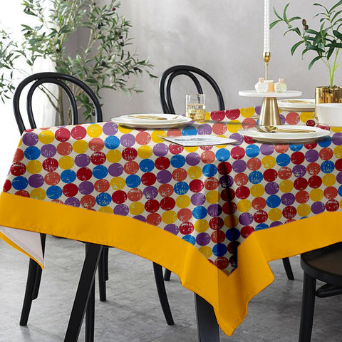 Lushomes dining table cover 4 Seater, Titac Printed Dining Table Cover Cloth Linen, Home Decor Items, table cloth, table cover, dinning table cover (Pack of 1, 60 x 60 inches)