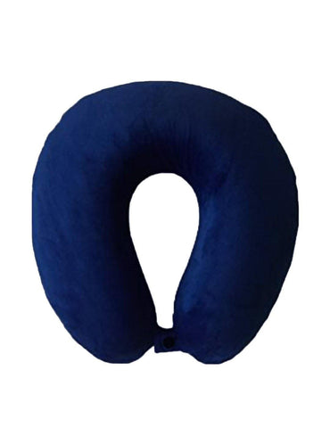 Lushomes Navy Blue Travel Neck Pillow for Neck Support (30 x 31 cms, Single pc) - Lushomes