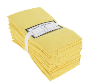 Lushomes Cloth Napkin Set of 12 with Mitted Corners, Cotton Table Dinner Linen, Eco-Friendly Cotton Fabric, Machine Washable for Dinner, Restaurant & Banquet, 18x18 Inches (45x45 Cms), Lemon Yellow