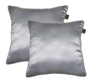 Lushomes grey contemporary plain cushion cover with striped piping, 12 x 12‰۝(Pack of 2) Torantina Collection - Lushomes