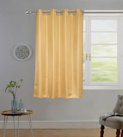 Lushomes Gold Contemporary Stripped Window Curtain with 8 metal Eyelets (54 x 60‰۝)-Torantina - Lushomes
