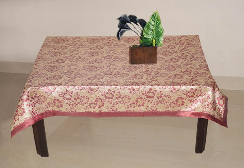 Lushomes Pink 2 Selfdesign Jaquard Centre Table Cloth (Size: 36x60 inches), single pc - Lushomes