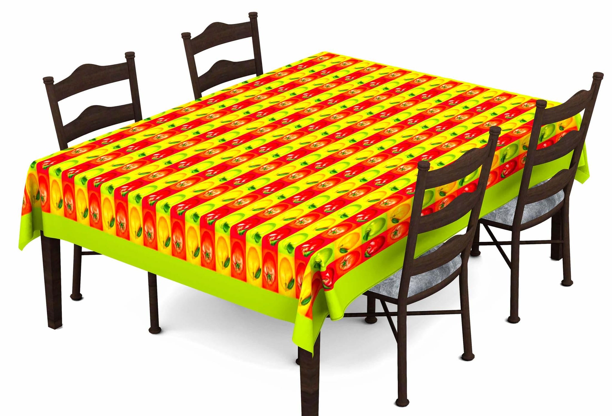 Lushomes Digital Printed Green Themed Table Cloth For 6 Seater - Lushomes